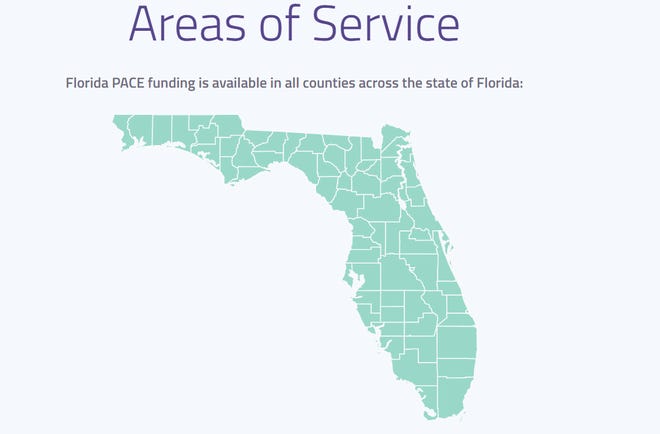 Florida PACE Funding Agency advertises that financing for hurricane-hardening and energy-efficiency upgrades is available in all counties in Florida.