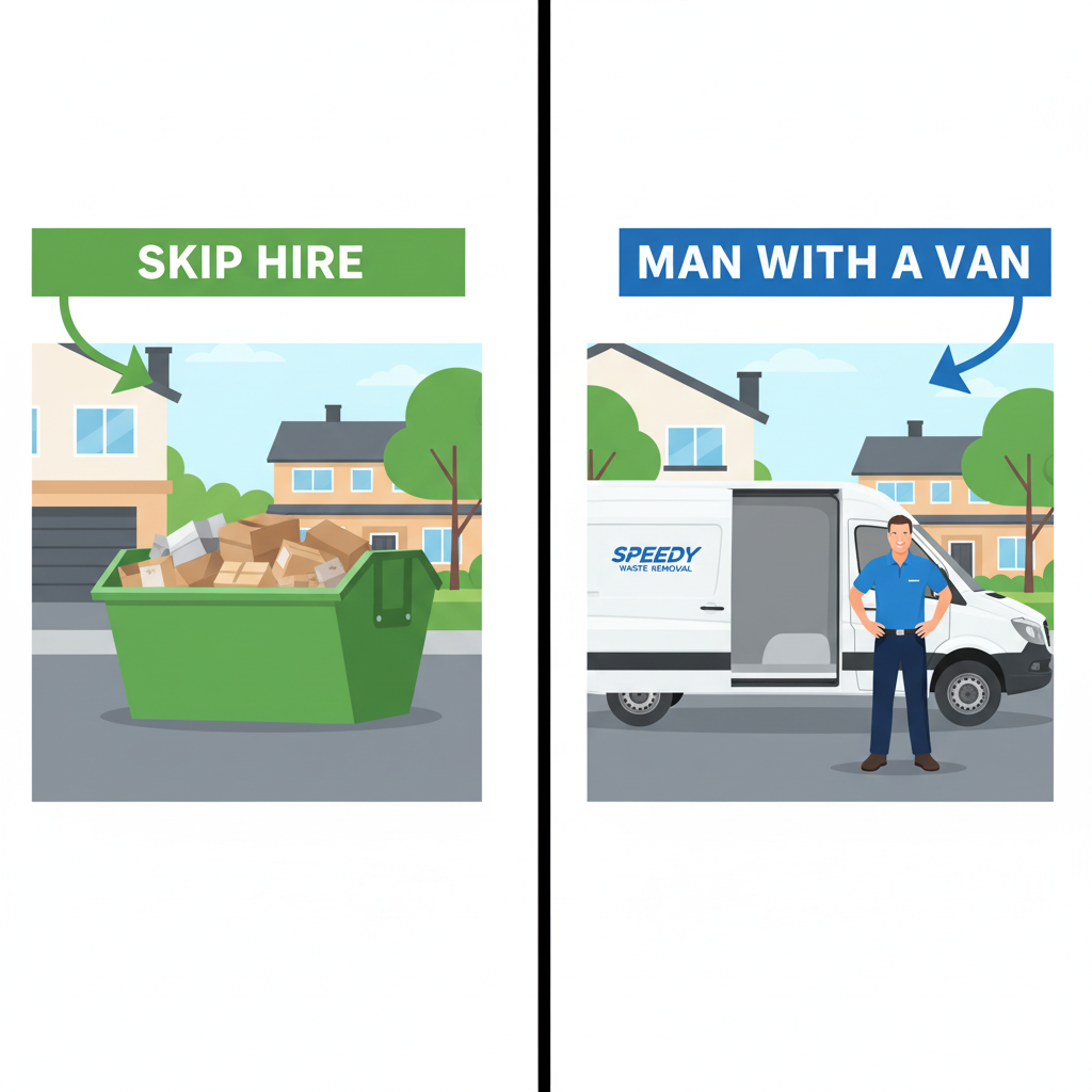 Skip hire vs. man with a van: The ultimate guide to waste disposal costs and hidden fees